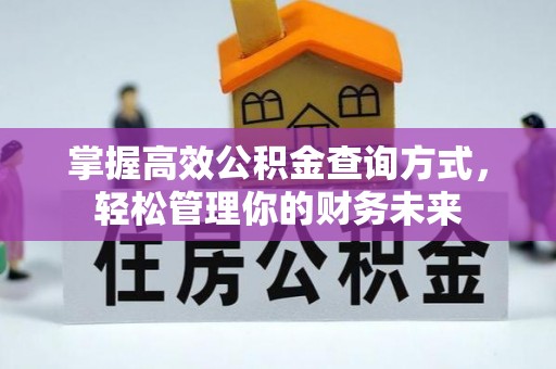 福绵掌握高效公积金查询方式，轻松管理你的财务未来